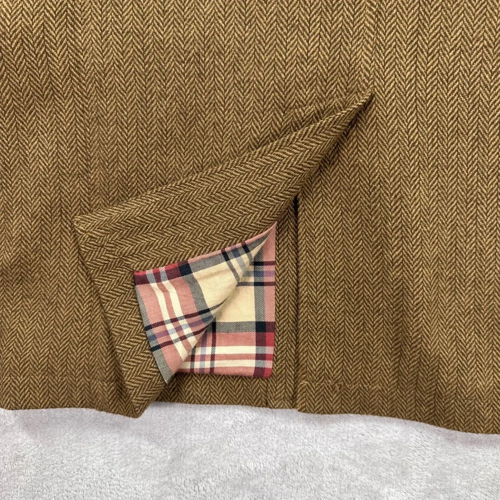 Territory Ahead Blazer Mens Medium Brown Herringbone Wool Blend Elbow Patches
